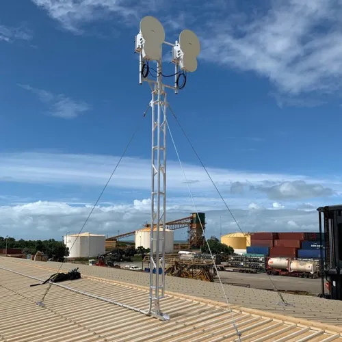 Aluminium Roof Lattice Tower with Twin Mount
