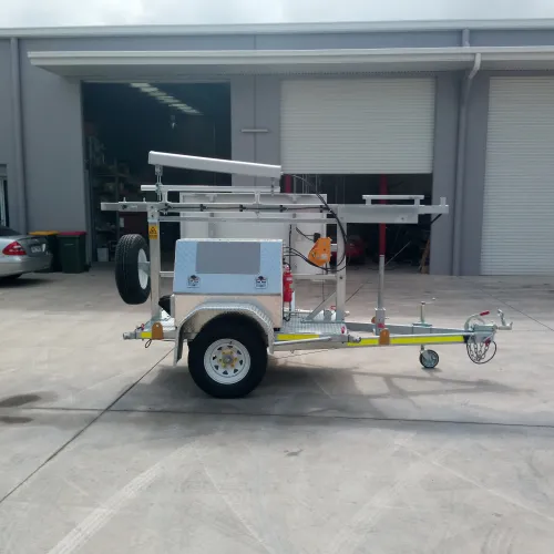 Mine spec light duty trailer in stowed position