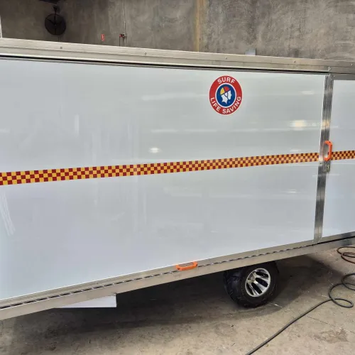 Custom Beach Arena trailer under construction