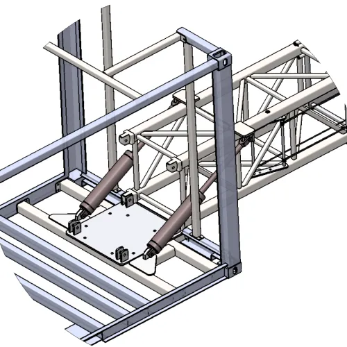 HCT shipping container tower - lifting mechanism isometric view