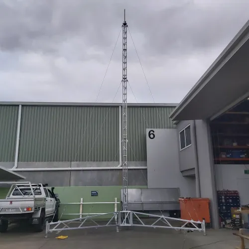 All aluminium tripod lattice tower for Melbourne University