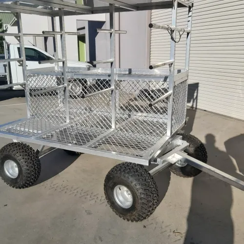 Side view of surf lifesaving beach trolley