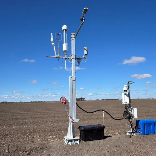 AHS76 hinged aluminium pole used for weather monitoring