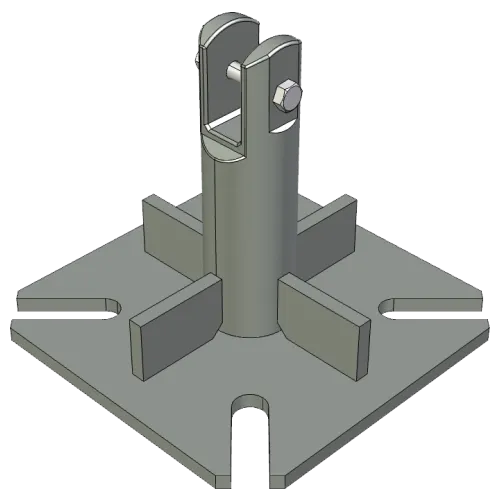 S400 Billet Base Plate for AL220 and AL340 towers - Isometric