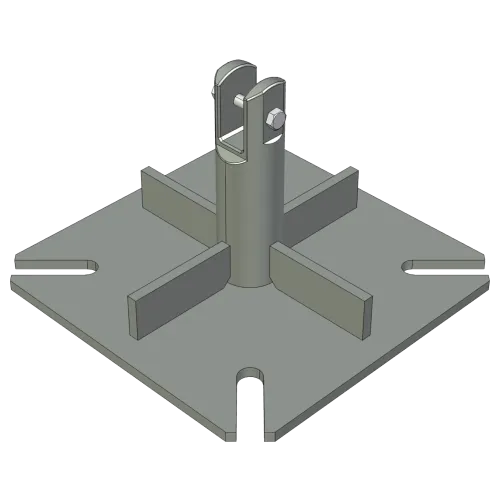 S600 billet base plate for AL220 and AL340 tower series - Isometric View