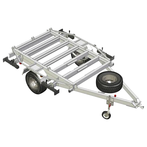 AMT Alloy Modular Technologies Trailer Base Chassis Single Axle - Perspective View