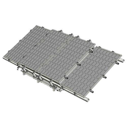 Four panel solar frame slide out - perspective view