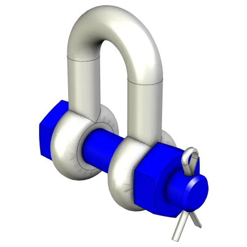 D-Shackle with Bolt and Split Pin - Perspective View