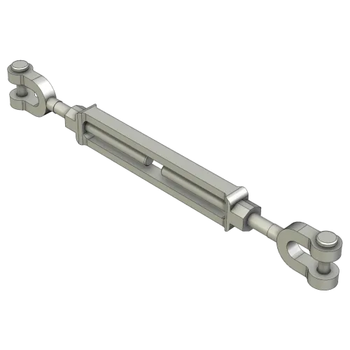 Turnbuckle with D-Shackle endings galvanised or stainless - perspective view
