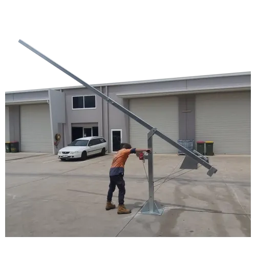 APAC GH100 Galvanised Steel Pole Hinging mast being winch raised