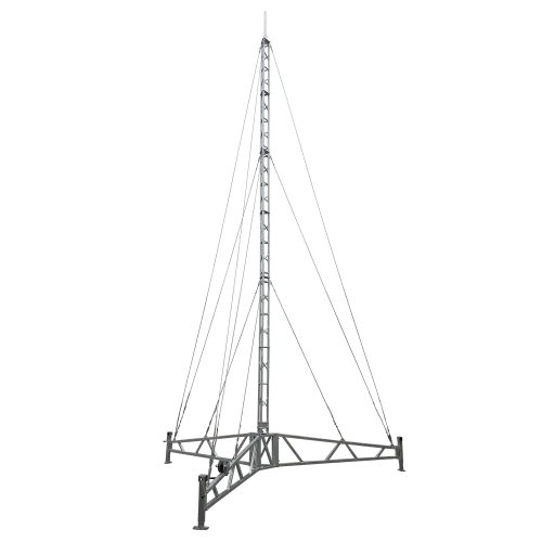 11m AL220 portable tripod tower hinged mast self-guyed