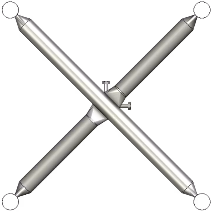 APAC GC48 Series Galvanised Steel Headframe, 4 Sector - View 3 (100-AP-GC48-HF4)