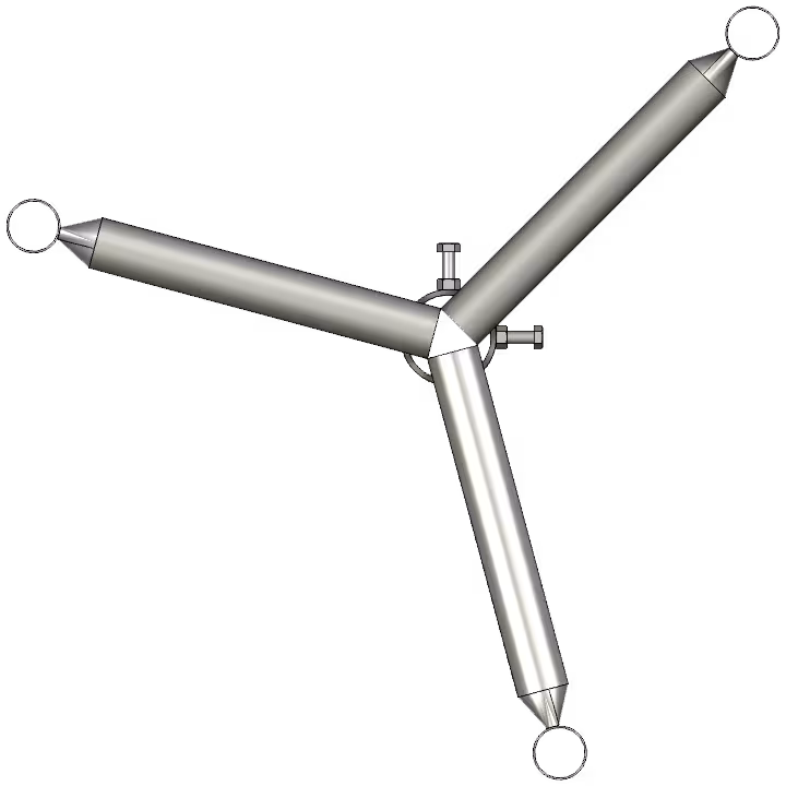 APAC GC76 Series Galvanised Steel Headframe, 3 Sector - View 3 (100-AP-GC76-HF3)