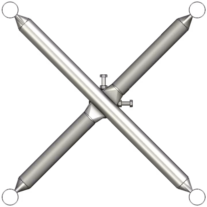 APAC GC76 Series Galvanised Steel Headframe, 4-Sector - View 3 (100-AP-GC76-HF4)