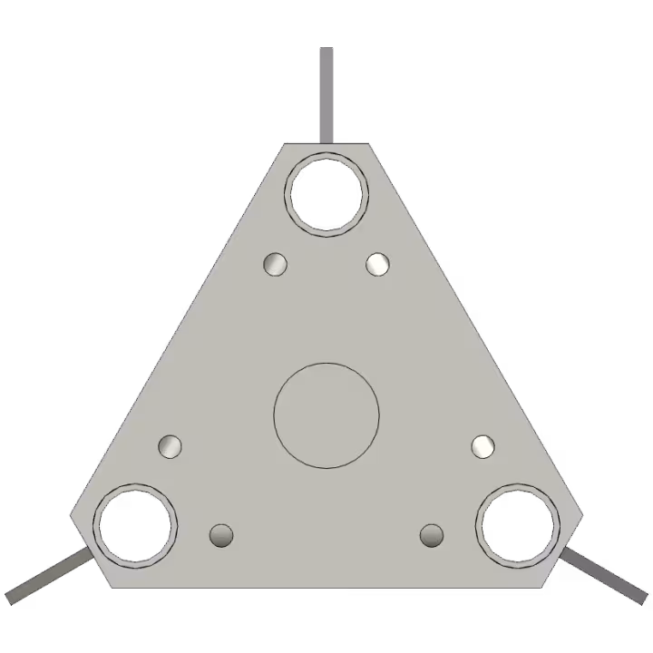 AL220 Aluminium lattice tower module base section top view