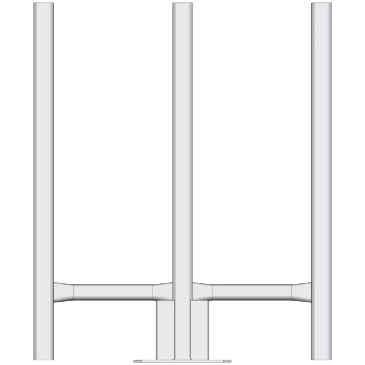 APAC AL220 Twin-Sector headframe double pole mounts - Front View