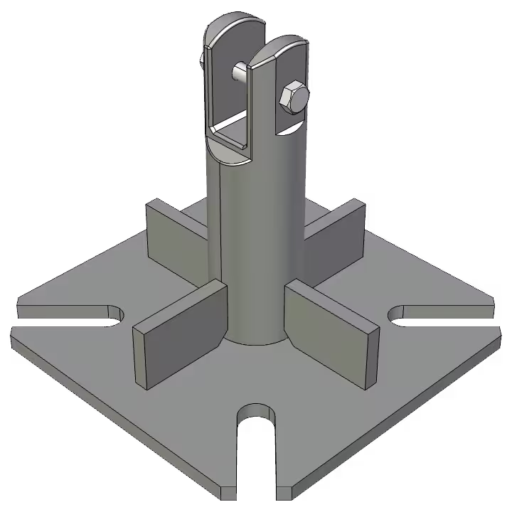 S400 Billet Base Plate for AL220 and AL340 towers - Isometric