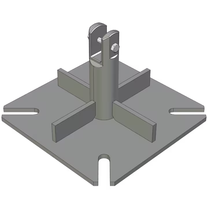 S600 billet base plate for AL220 and AL340 tower series - Isometric View