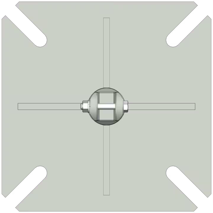 S600 billet base plate for AL220 and AL340 tower series - Top View