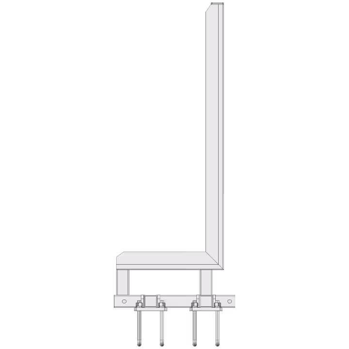 Enclosure mounting bracket for APAC AMT, side view