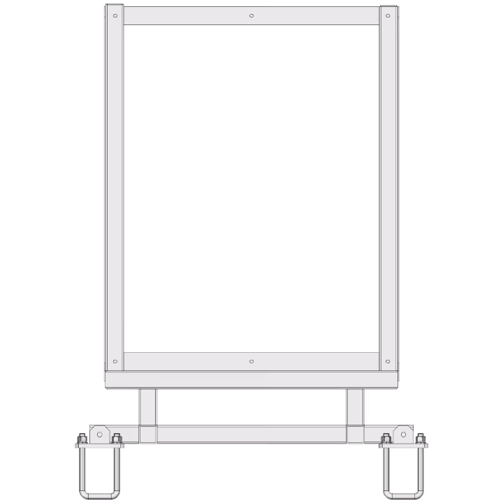 Enclosure mounting bracket for APAC AMT, front view