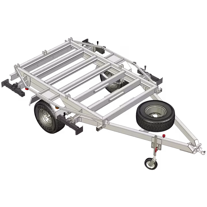 AMT Alloy Modular Technologies Trailer Base Chassis Single Axle - Perspective View