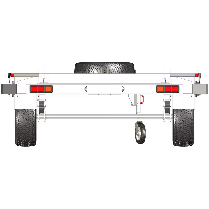 AMT Alloy Modular Technologies Trailer Base Chassis Single Axle - Rear View