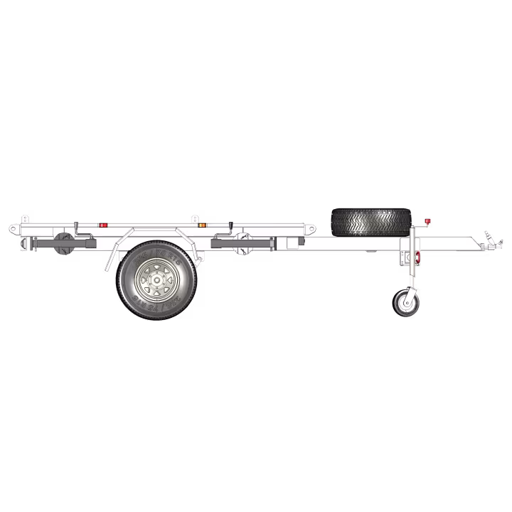 AMT Alloy Modular Technologies Trailer Base Chassis Single Axle - Side View