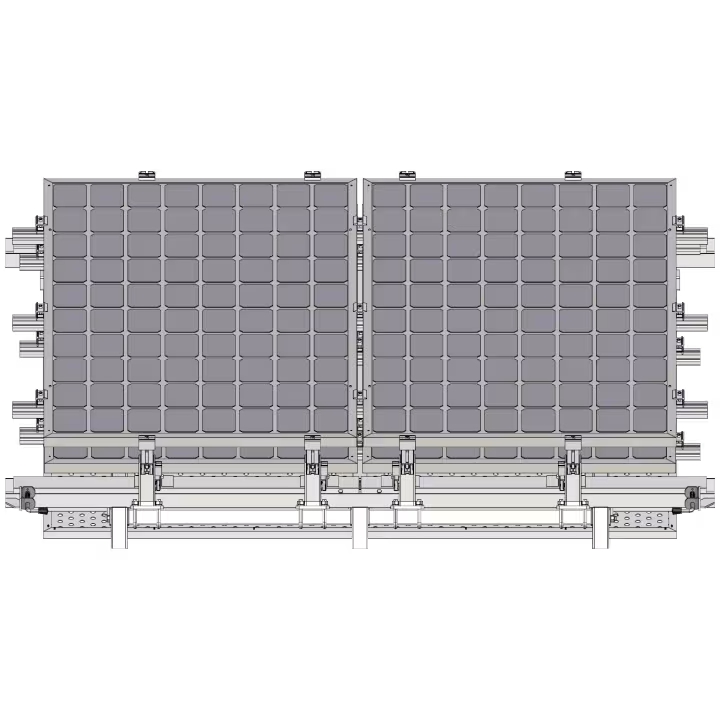 Four panel solar frame slide out - front view