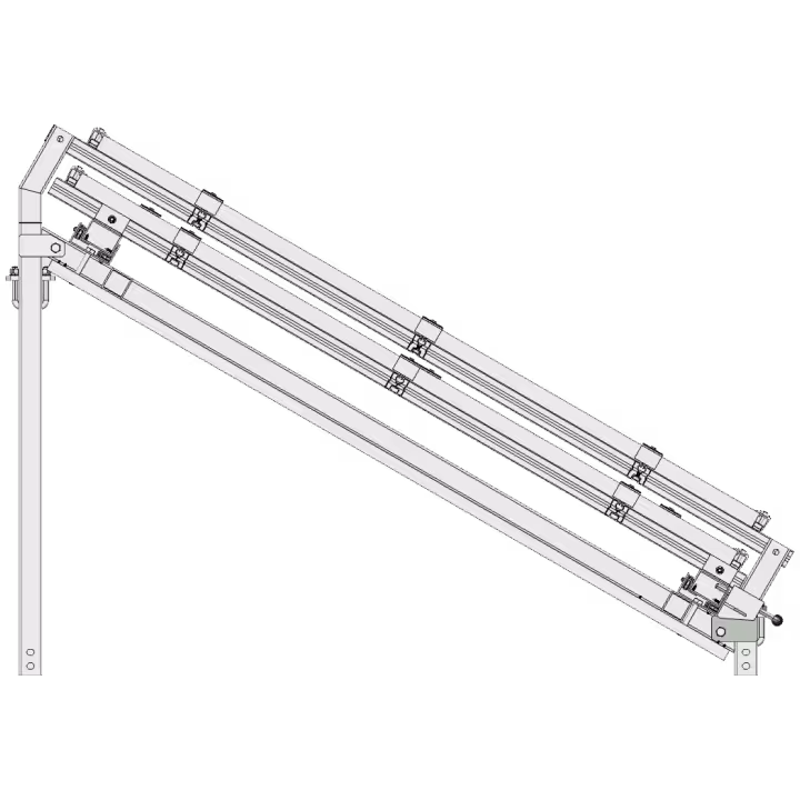 Four panel solar frame slide out - side view
