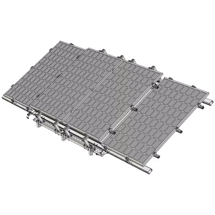 Four panel solar frame slide out - perspective view