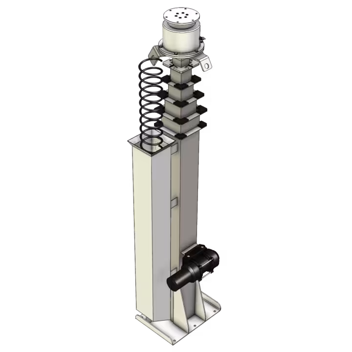 AP-RM-CWU8E-6S APAC winch up retractable mast 8m extended with rotator - perspective view