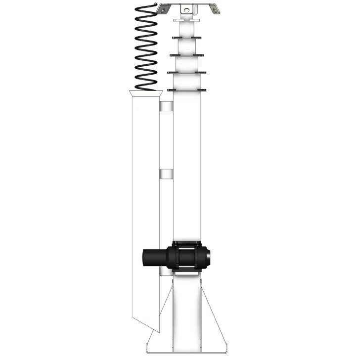APAC Electric Winch Up Retractable Mast 8m extended - front view no rotator