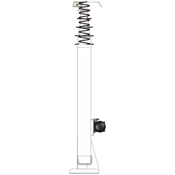 APAC Electric Winch Up Retractable Mast 8m extended - side view no rotator