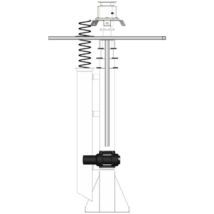 Aluminium Isolation Screen for Winch-raised retractable masts - front view