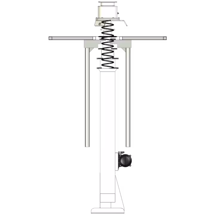 Aluminium Isolation Screen for Winch-raised retractable masts - side view