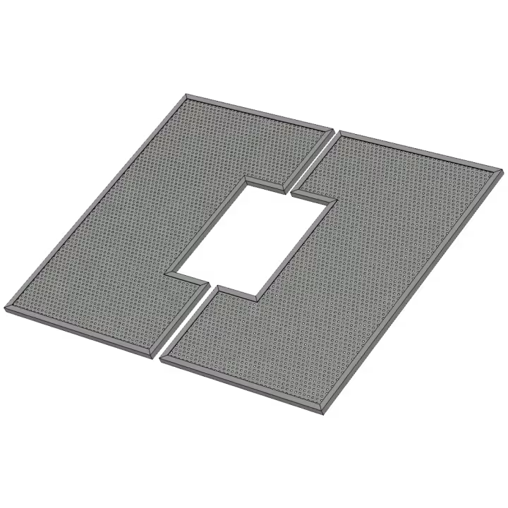 RF Isolation Screen for AL340 2-Panel Solar Frame - perspective view