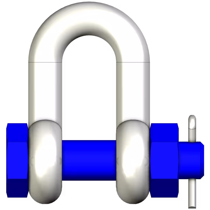 D-Shackle with Bolt and Split Pin - Front View
