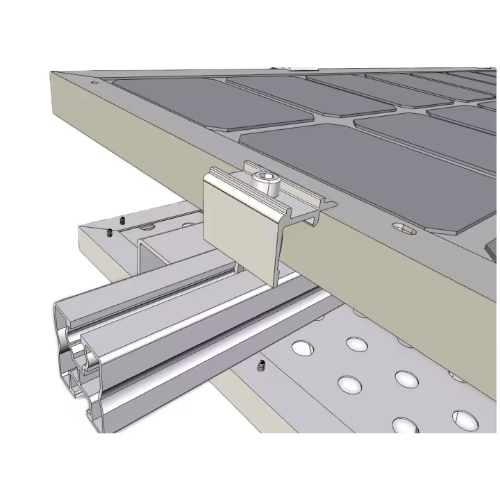 Solar end clamp - in use