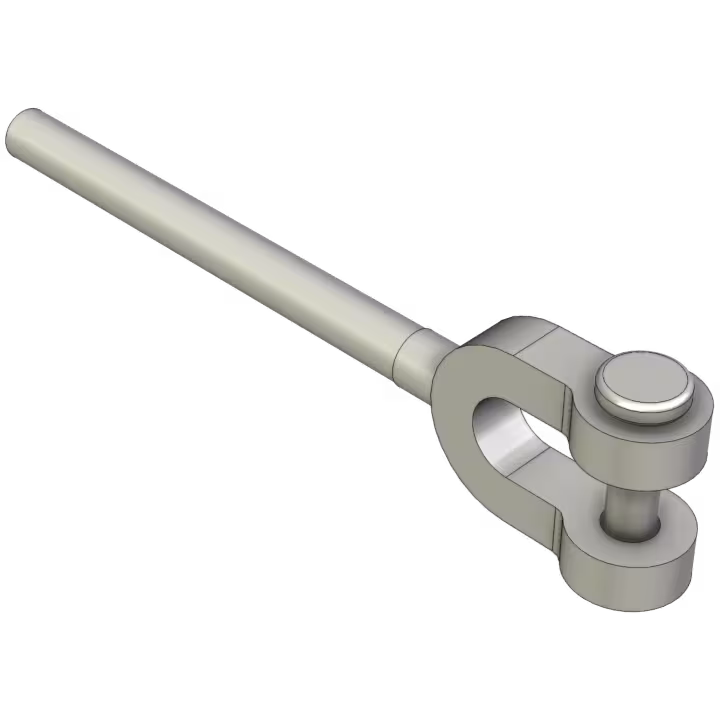 Turnbuckle with D-Shackle endings galvanised rigging screw style - perspective view
