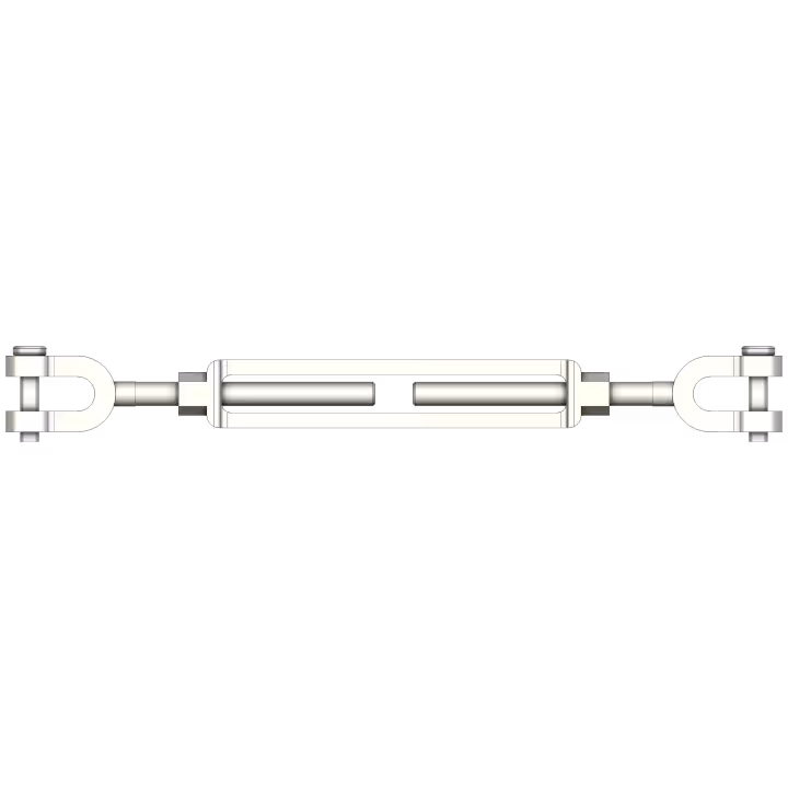 Turnbuckle with D-Shackle endings stainless style - front view