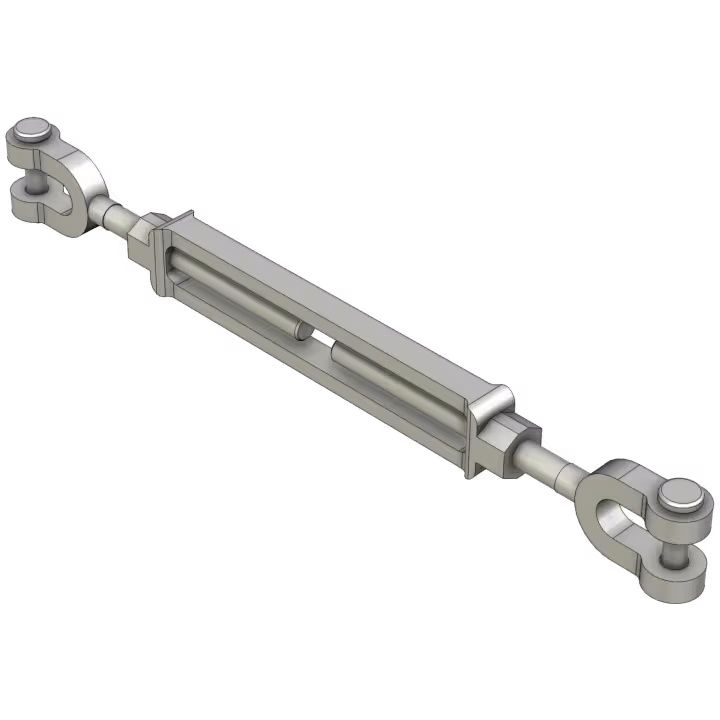 Turnbuckle with D-Shackle endings galvanised or stainless - perspective view