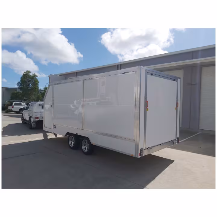 Rear side view of Aluminium Events Trailer