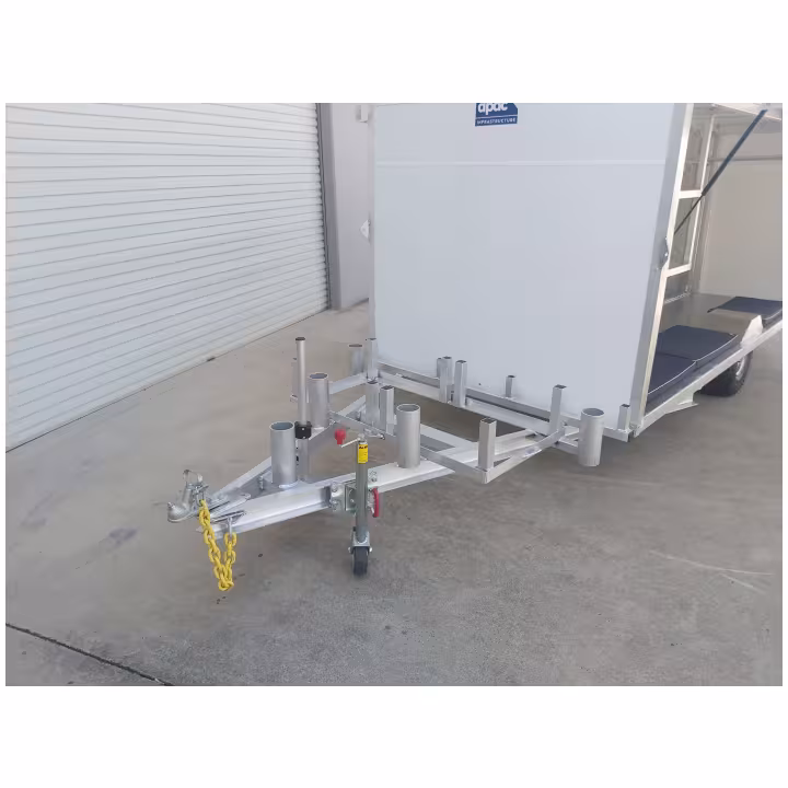 Aluminium beach arena trailer model two - drawbar attachments