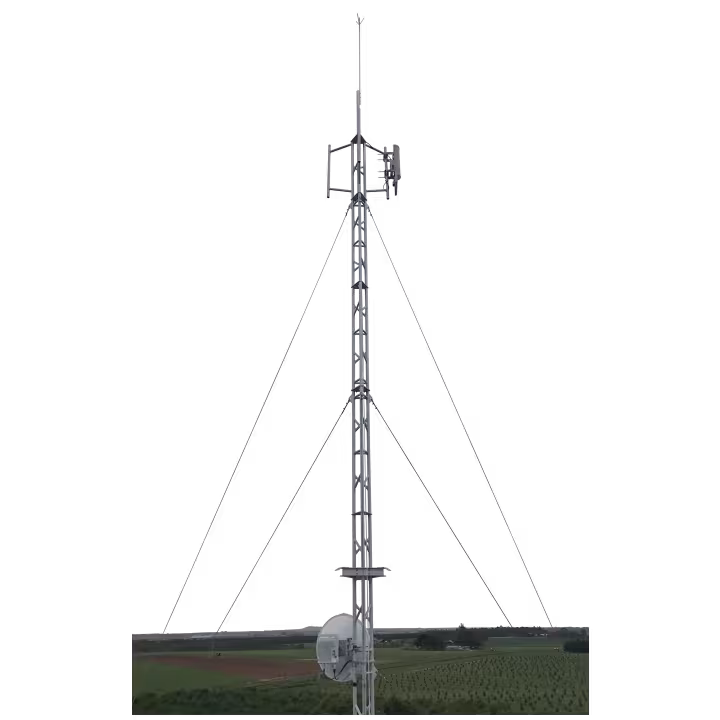 9m aluminium lattice tower roof mounted