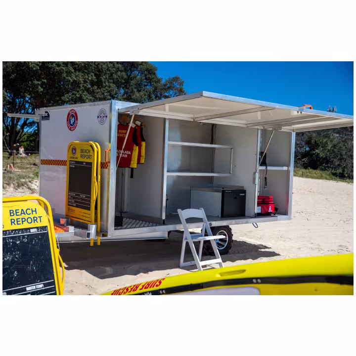 APAC Beach Arena Trailer Model One - LHS door open