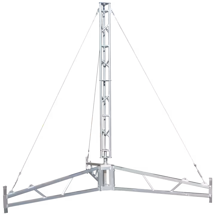 4m AL220 hinged tripod tower self-guyed hinged mast