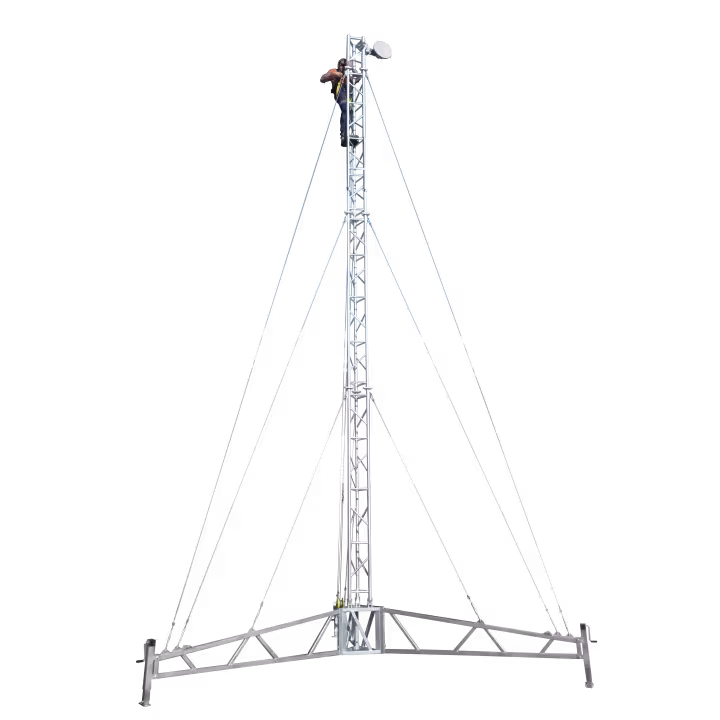 AL340 11m tripod lattice tower self-guyed