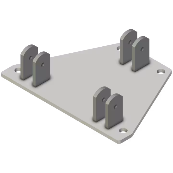 AL-AL340-HBP-S600 Hinging base plate - isometric view