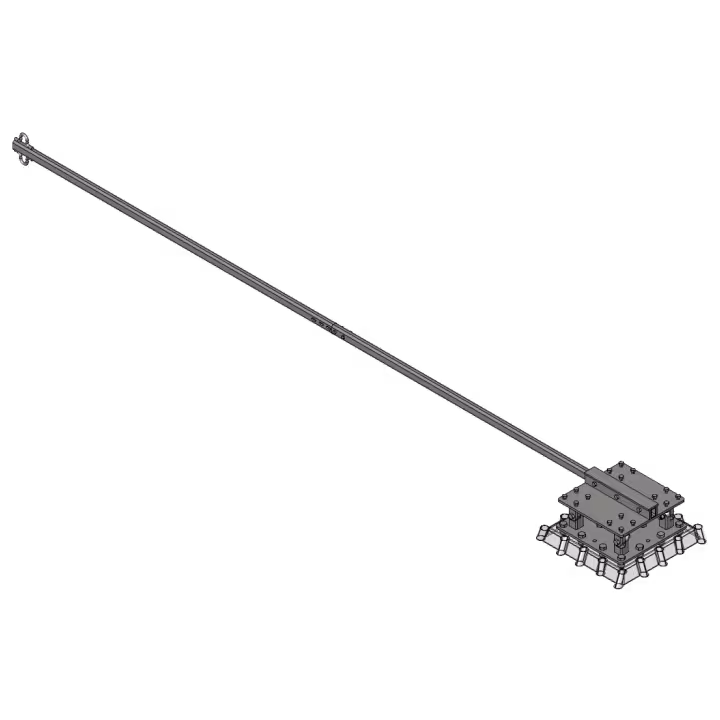 ALS500 hinging base plate with gin pole